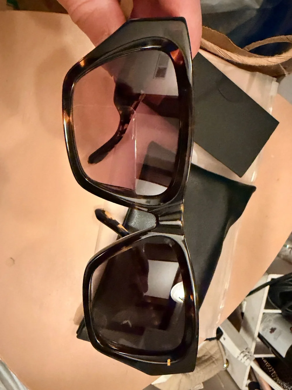 Quay Australia Tortoiseshell Square Sunglasses with Brown Gradient Lenses